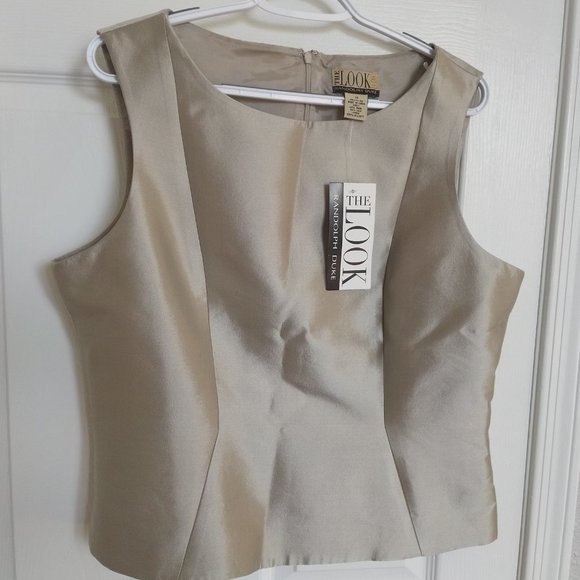 Randolph Duke Tops - NWT Randolph Duke SILVERY PEWTER SILK TOP